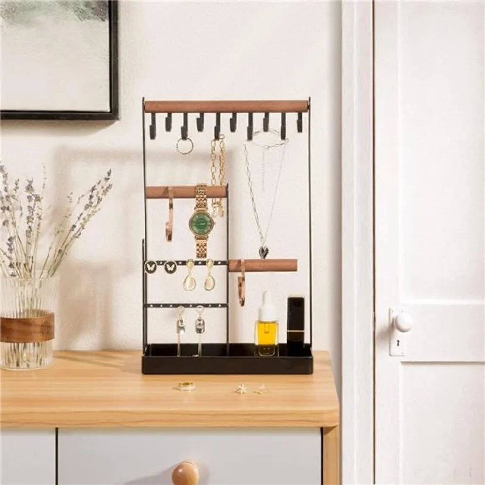 black jewelry stand organizer holder necklace earring bracelet ring display